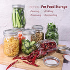 15 pack 16 oz clear glass pint canning jars, regular mouth jars Airtight Lids and Bands,