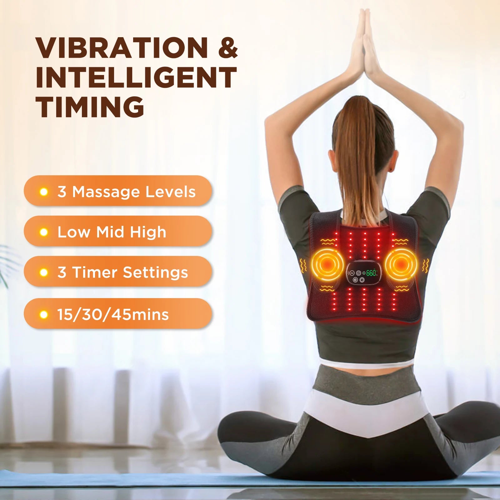 Multifunctional Red Light Massage Pad, 660nm 850nm Near-infrared Light, Vibration Full Body Massager, Relieve Soreness Fatigue