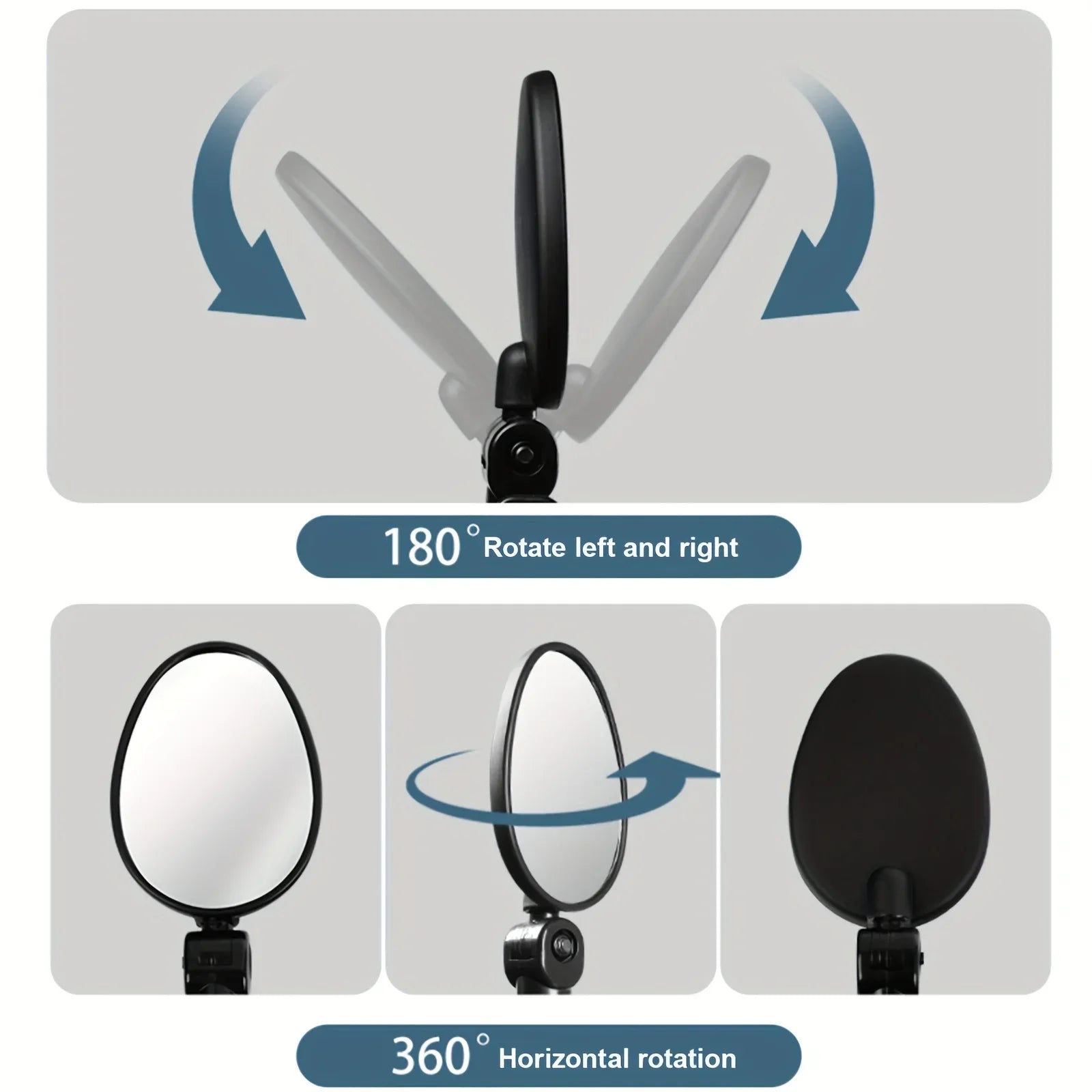 1/2PC Bike Mirror, 360 Degree Wide Adjustable Rotatable Handlebar Mirror, Cycling Rear View Mirror Accessories