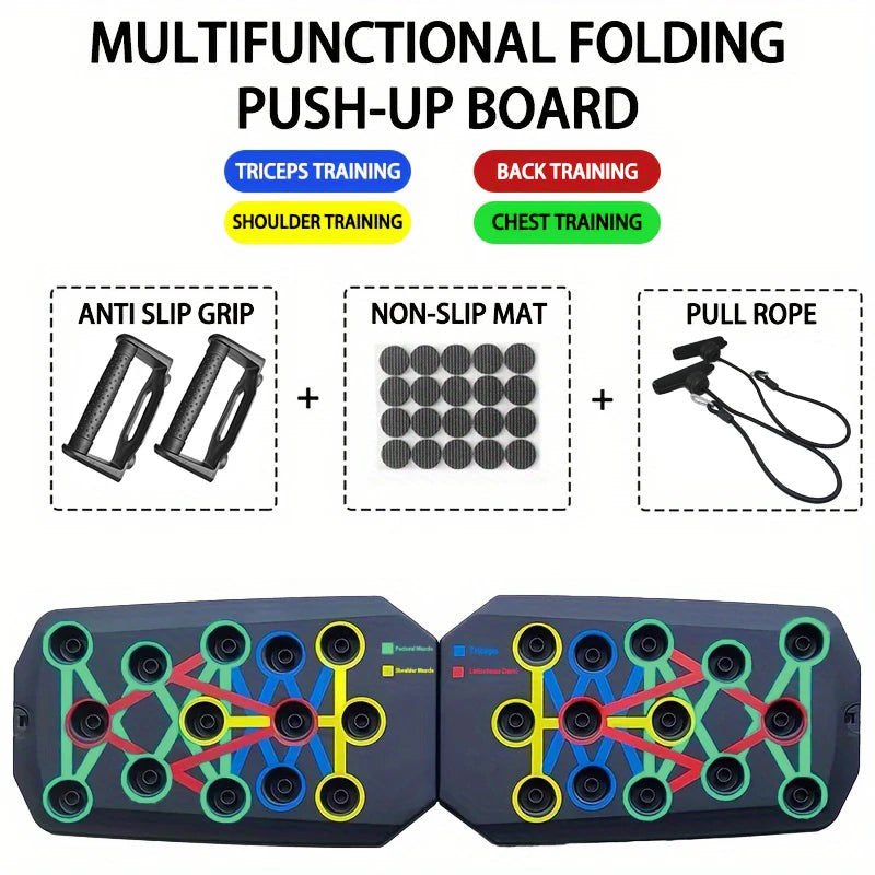 Push-up Board Set, Portable Multifunctional Push-up Bar, Foldable Fitness Equipment For Chest Abdomen Arms/Back Training