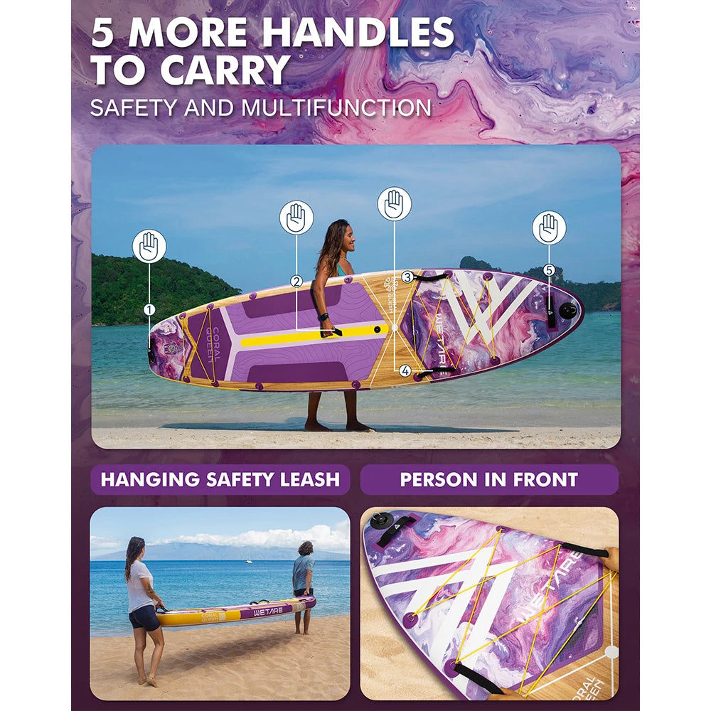 Myboat WETARE Waterproof Inflatable Paddle Board, 11'6''x35''x6''Adult Standing Style, Aquatic With Accessories Outdoor Game