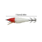 Squid Jigs Saltwater 3D Fishing Lure, Hooks Glow in the Dark, Animated Squid Lures Shrimp Bait, Deep Sea Night Fishing Lures