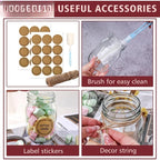 15 pack 16 oz clear glass pint canning jars, regular mouth jars Airtight Lids and Bands,