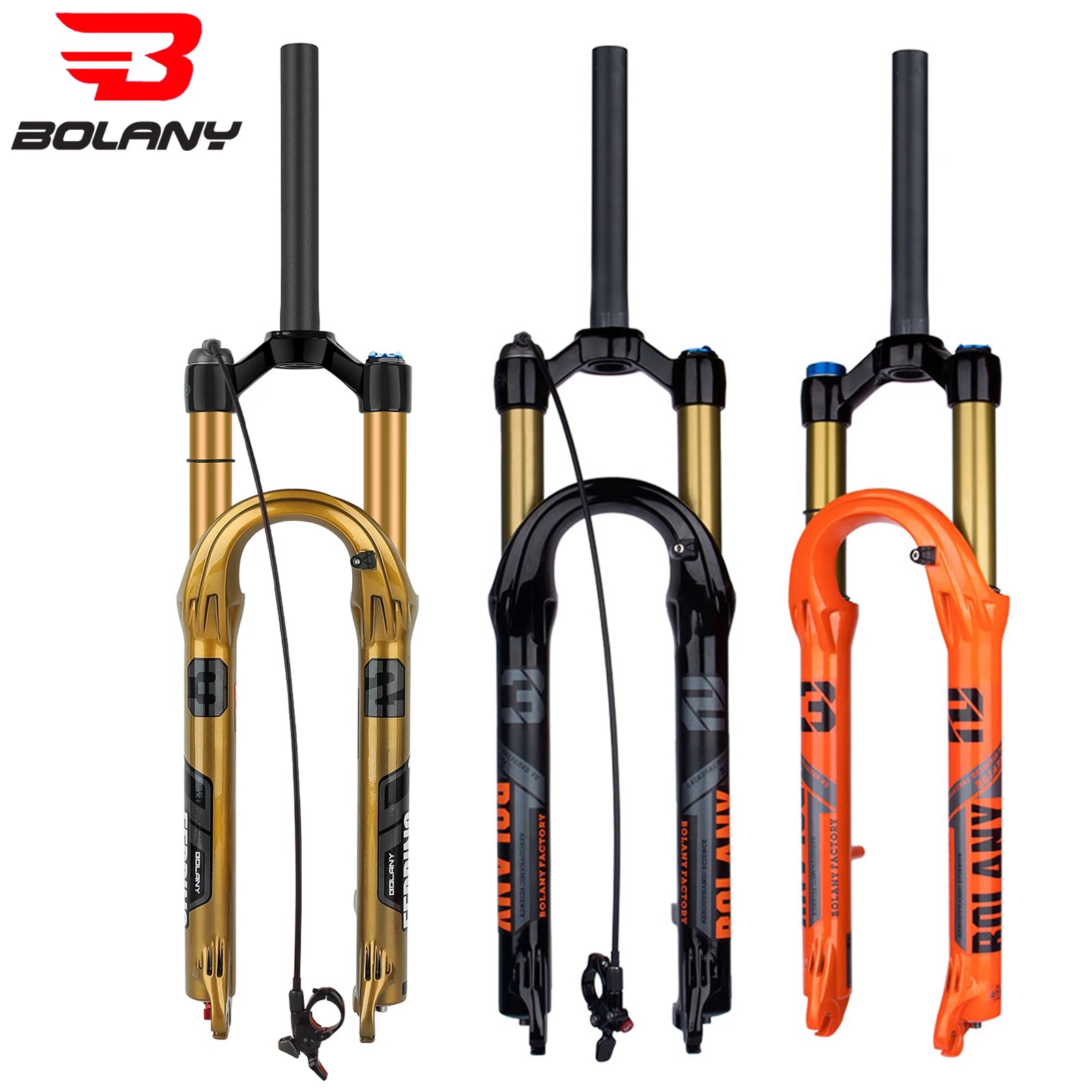 BOLANY Bike Air Fork 27.5/29inch 120mm Travel Oil Air Suspension Lightweight Magnesium Alloy Quick Release Bicycle Fork
