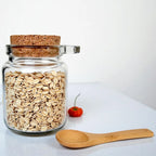 24 8oz Glass jars, Sugar Scrubs, Bath Salts, honey scrubs, body butter jars w/corks, Canning Spice Jar with Bamboo Spoon,, Labels