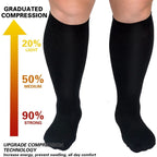 Unisex Compression Socks for Varicose Veins Support and Pain Relief Knee High Stockings for Running Sports and Travel Plus