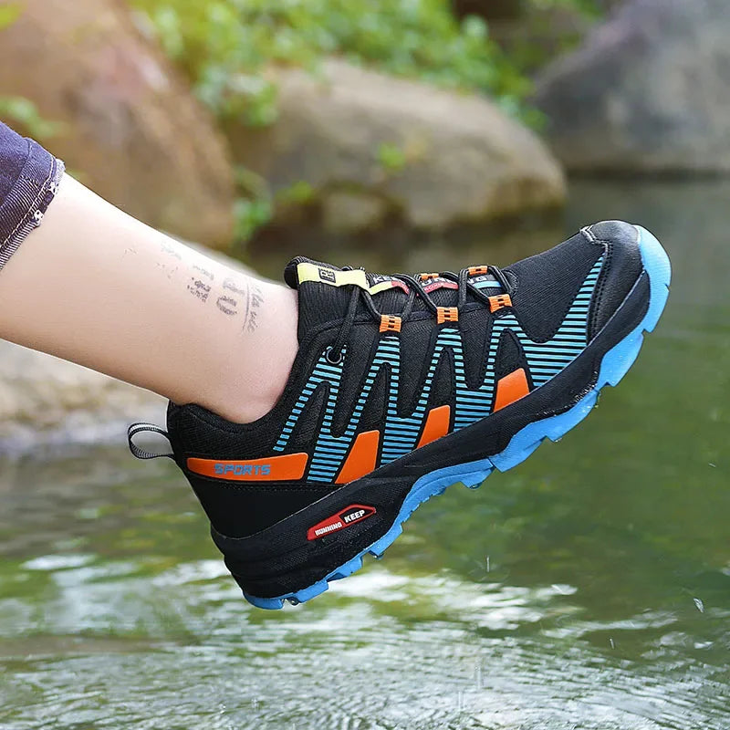 Outdoor Hiking Shoes Men Women, Waterproof Trekking Sneakers, Lace-up Climbing Trainers, Walking Hunting Tactical Boots Big Size 47