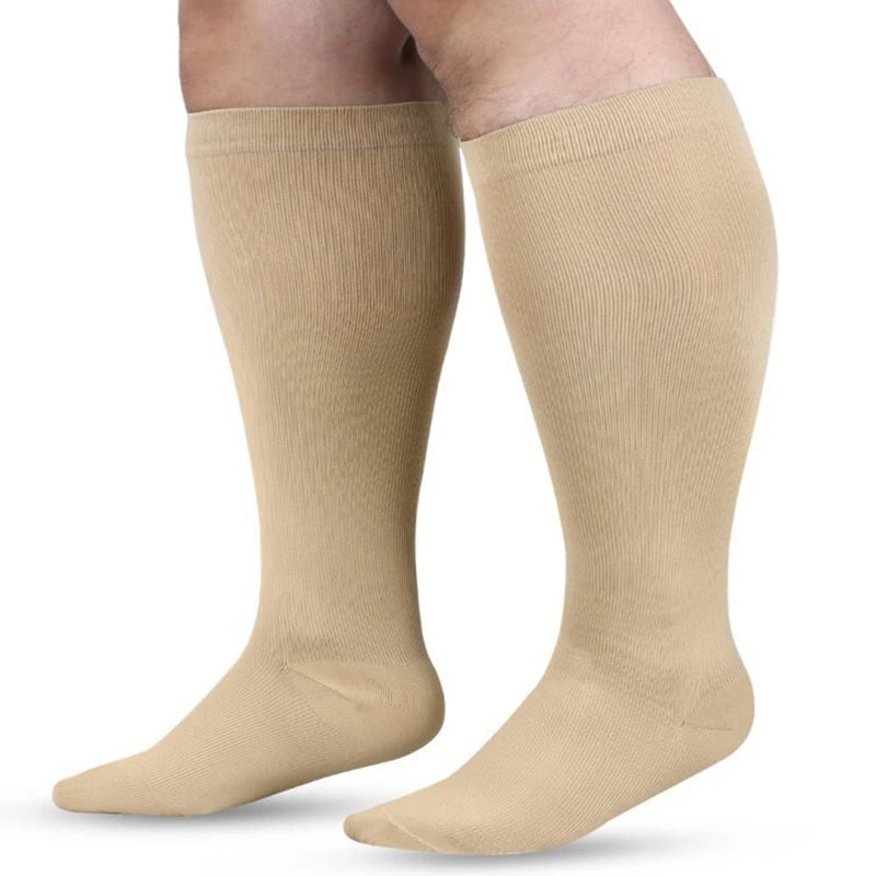 Unisex Compression Socks for Varicose Veins Support and Pain Relief Knee High Stockings for Running Sports and Travel Plus