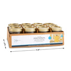 12 pack 8oz Clear Quilted Glass Canning Jars, regular mouth Airtight Seal Dishwasher Safe Jams Pickles Sauces Preserving