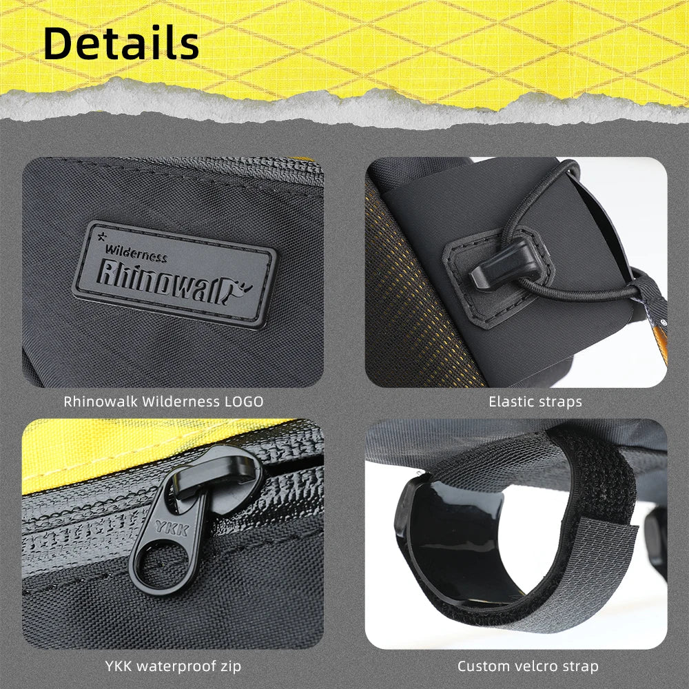 Rhinowalk Bicycle Top Tube Bag, Waterproof 2.1L, Bike Front Frame Bag, Bikepacking Travel Luggage Bike Accessories For MTB Gravel