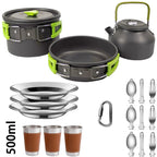 Camping Cookware set, 2-3 people set, Non-stick assorted pots, Travel Tableware Outdoor Picnic & Teapot