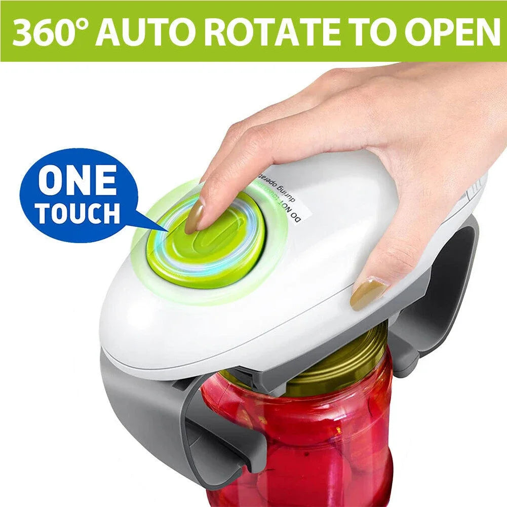 Electric Can Opener easy to open cans and bottles Battery Operated Tin Opener One Touch for All Kinds of Jars Bottles