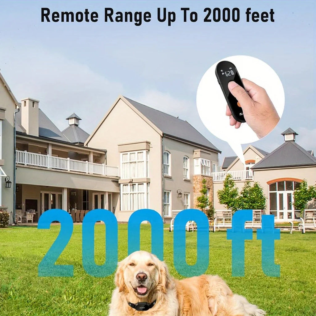 Dog Shock Collar with Remote, Dog Training Electric Collar, Waterproof Rechargeable,Dog Shock Collar with LED Light, Beep, Vibra