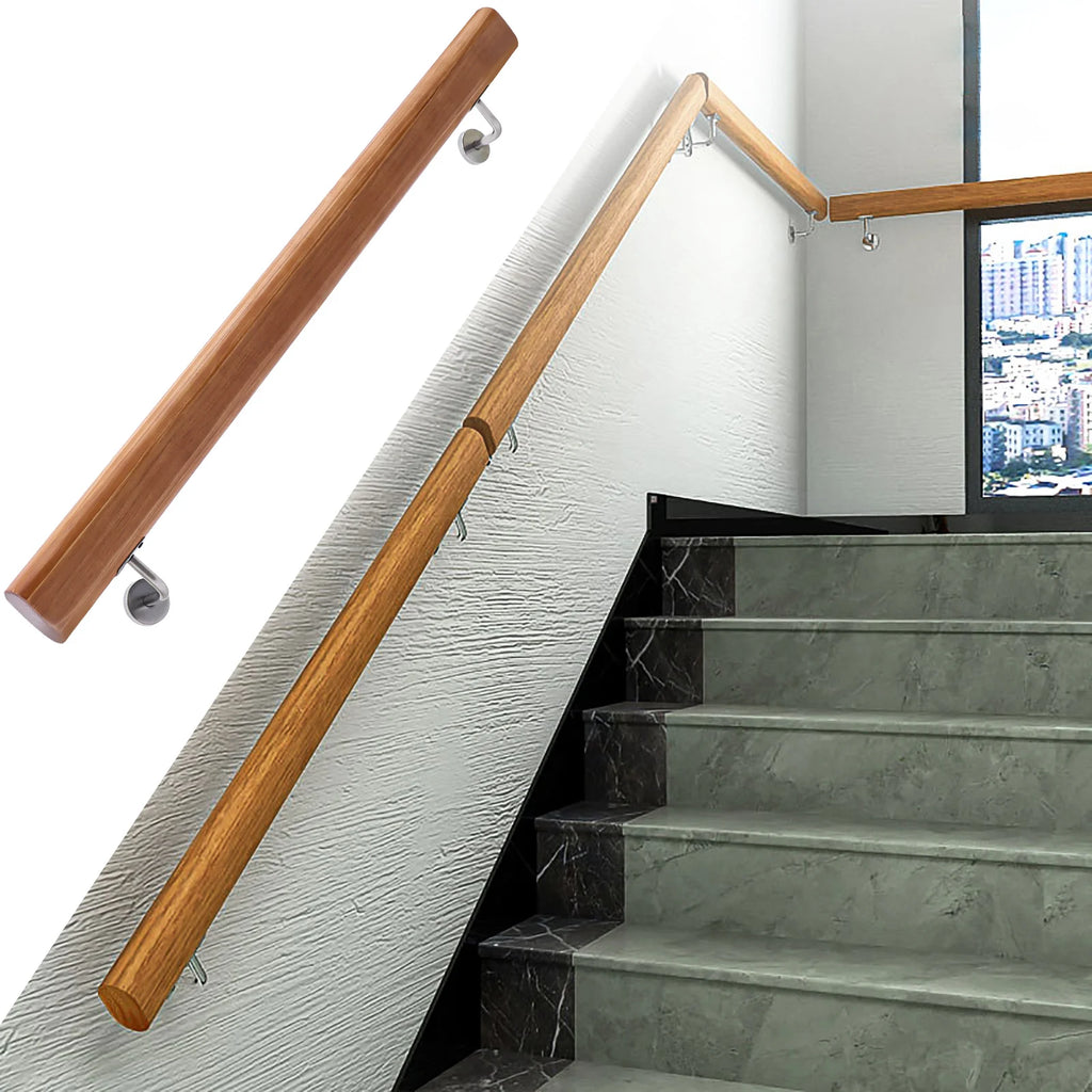 Handrail For Stairs Hand Railings For Decking Ergonomic Stair Wooden Handrail For Home Balcony Decking Doorway Indoors And