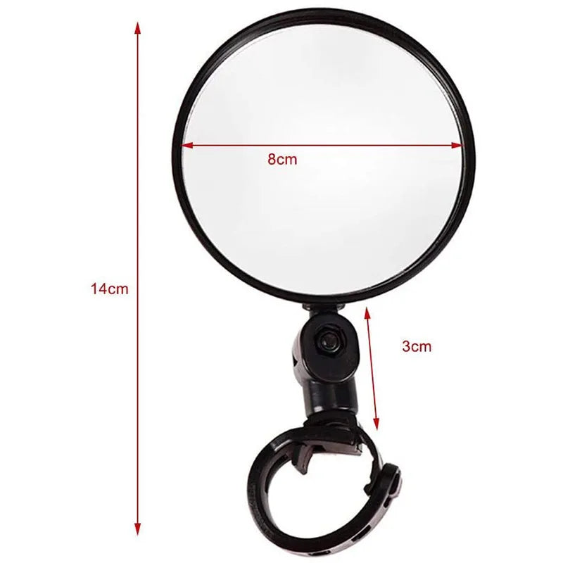 1/2PC Bike Mirror, 360 Degree Wide Adjustable Rotatable Handlebar Mirror, Cycling Rear View Mirror Accessories
