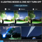 Rechargeable Flashlights High Lumens - Super Bright LED Tactical Flash Light, Powerful Waterproof Handheld USB C Flashlight for