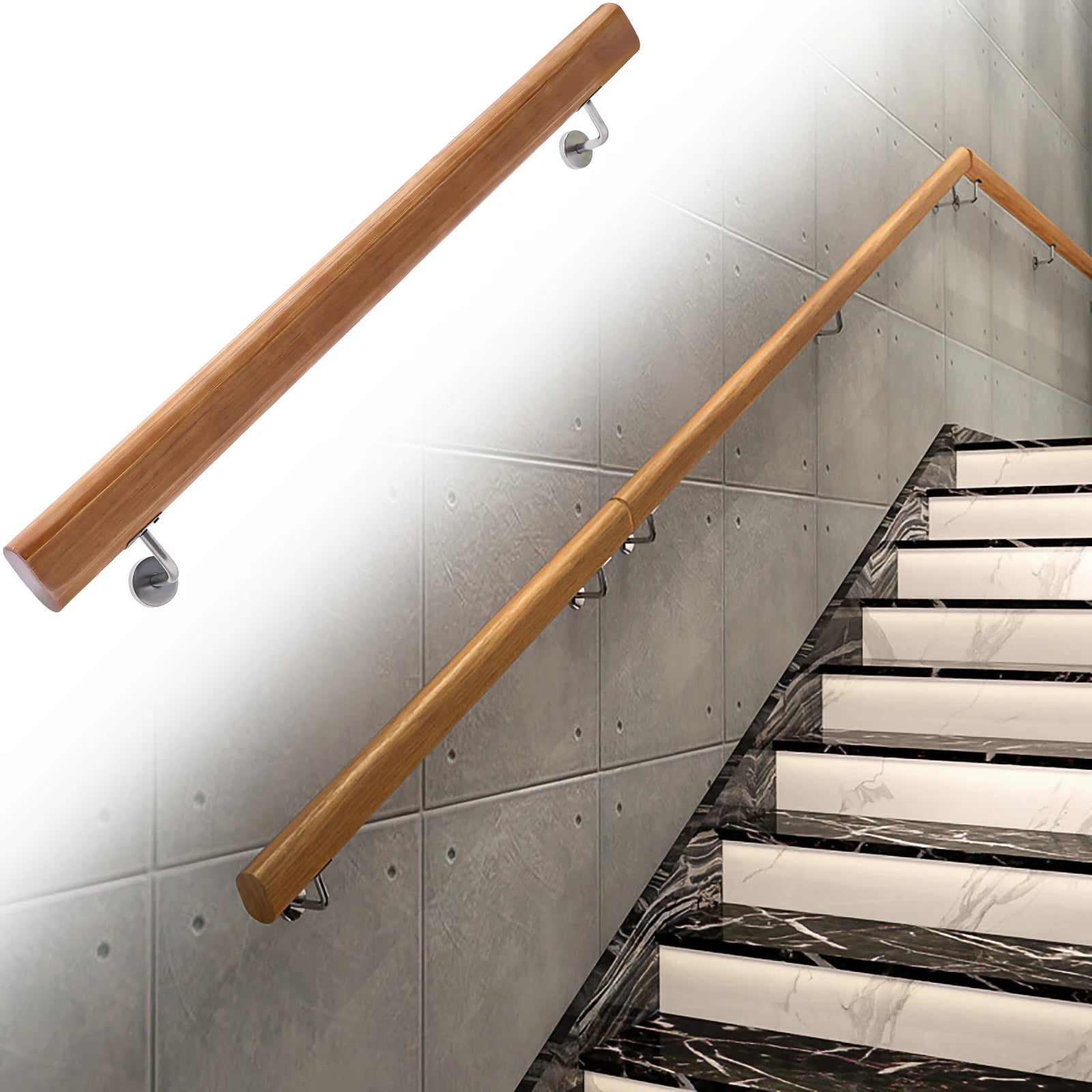 Handrail For Stairs Hand Railings For Decking Ergonomic Stair Wooden Handrail For Home Balcony Decking Doorway Indoors And