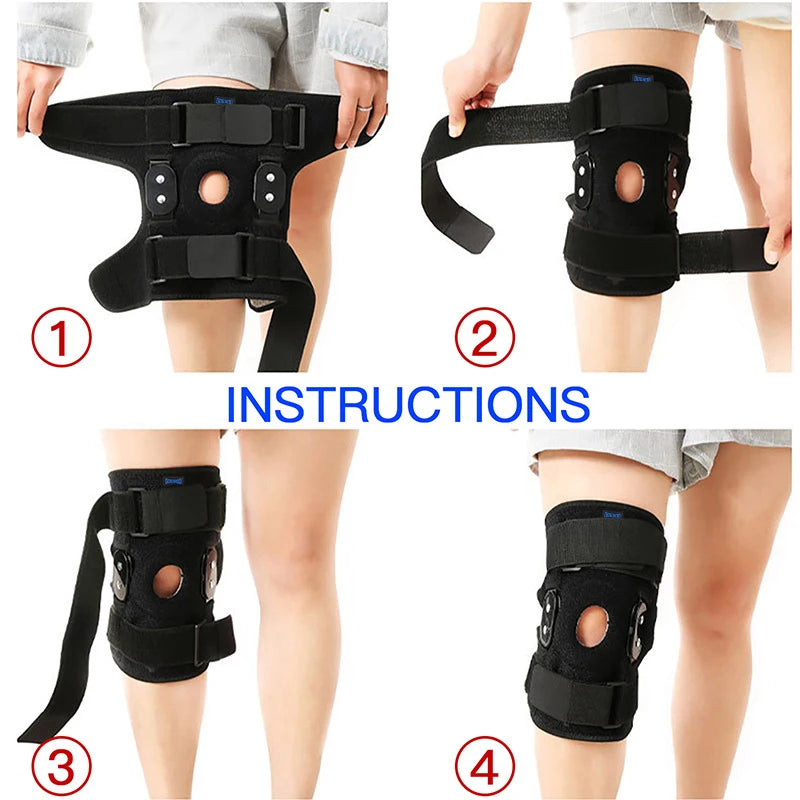 Adjustable Hinged Knee Brace Support Wrap for Meniscus Tear