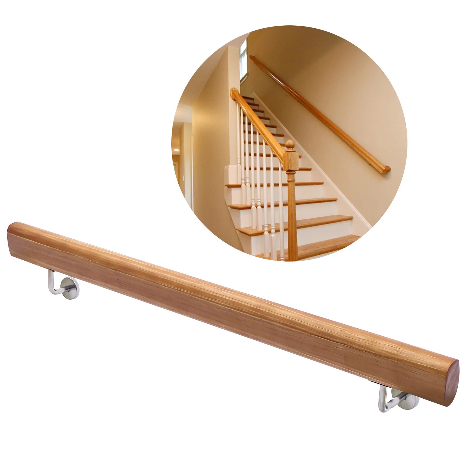 Handrail For Stairs Hand Railings For Decking Ergonomic Stair Wooden Handrail For Home Balcony Decking Doorway Indoors And